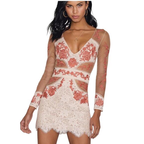 Ultra Rare For Love and Lemons FL&L Mallorca Tulle Lace Mini Dress Sz Sm - Picture 1 of 14
